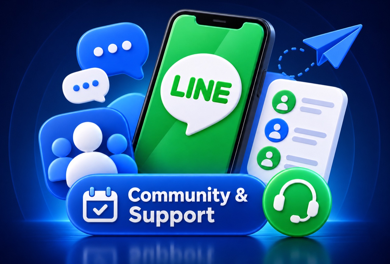 ภาพประกอบ LINE Community & Support สำหรับสอบถามผู้สอน